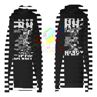 Bruh Its My Birthday Master Builder Dabbing Blocks Bricks Long Sleeve T-Shirt - Thegiftio