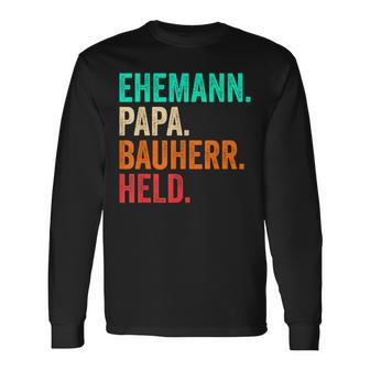 Builder Dad Husband Father's Day House Building Builder Langarmshirts - Geschenkecke