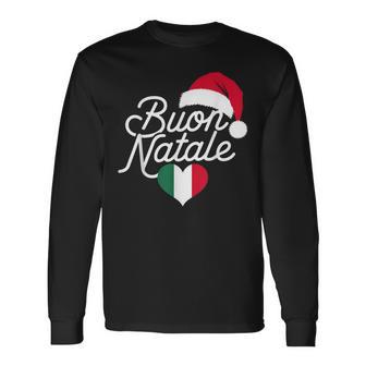 Buon Natale Italian Christmas Christmas Italy Flag Heart Langarmshirts - Geschenkecke