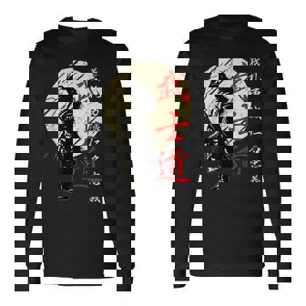 Bushido Code Samouraï Guerrier Japonais Kanji T-shirt à manches longues - Cadeauxyz