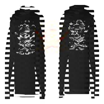 Calico Jack Sword Pirate Flag Jolly Roger Graphic Tank Top Long Sleeve T-Shirt - Monsterry