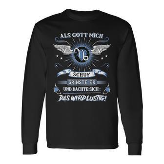 Capricorn Als Gott Mich Schuf Grinste Er Zodiac Sign Langarmshirts - Geschenkecke