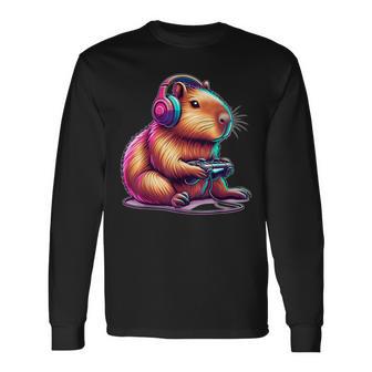 Capybara Gamer ideo Games Lovers Langarmshirts - Geschenkecke