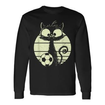 Cat Footballer Cats Cute Cat Langarmshirts - Geschenkecke