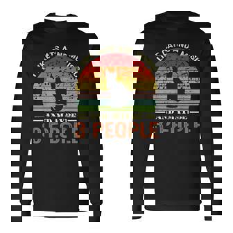 I Like Cats And Music And Maybe 3 People Long Sleeve T-Shirt - Monsterry