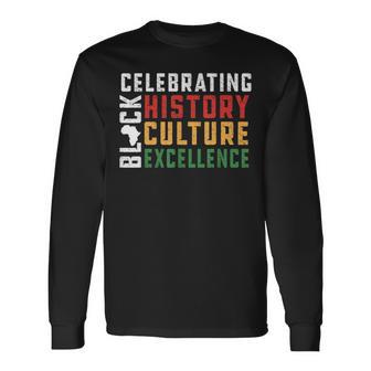 Celebrating Black History Culture Excellence Long Sleeve T-Shirt - Thegiftio UK