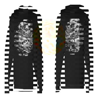 Charming Cottagecore Aesthetic Banjo Serenade Dachshund Long Sleeve T-Shirt - Monsterry