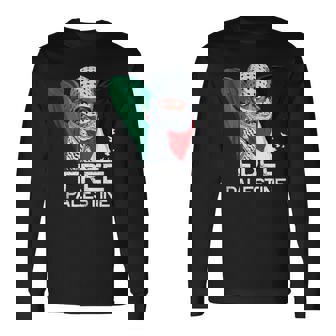 Chica Palestina Libre Palestina Bufanda Shemagh Sin Mangas Camiseta de manga larga - Regaloses