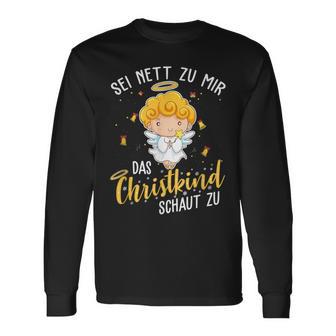 Christkind Schaut Zu Christmas Night Holiday Evening Langarmshirts - Geschenkecke