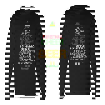 Christmas Cheer Elf Naughty Santa Elf Beer Long Sleeve T-Shirt - Monsterry