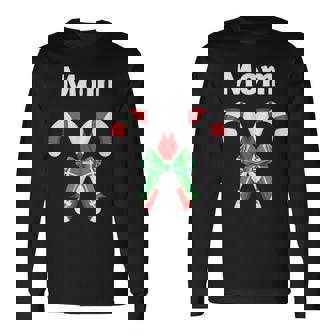 Christmas Eve Candy Cane Mom Pajama Long Sleeve T-Shirt - Monsterry