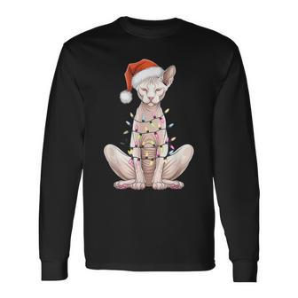 Christmas Hat Sphynx Cat Santa Hat Merry Christmas Xmas Langarmshirts - Geschenkecke