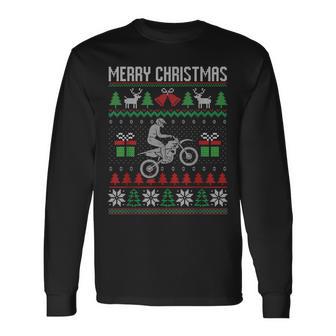 Christmas Jumper Motocross Dirt Bike Racing Christmas Sports Ugly Langarmshirts - Geschenkecke