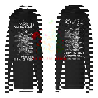 Christmas Oh What Fun It Is To Ride Motorcycle Biker Santa Long Sleeve T-Shirt - Monsterry
