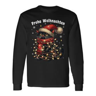 Christmas Outfit Cat With Christmas Lights Christmas Langarmshirts - Geschenkecke