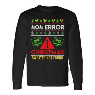 Christmas Slogan 404 Error Sweater Not Found Ugly Christmas Langarmshirts - Geschenkecke