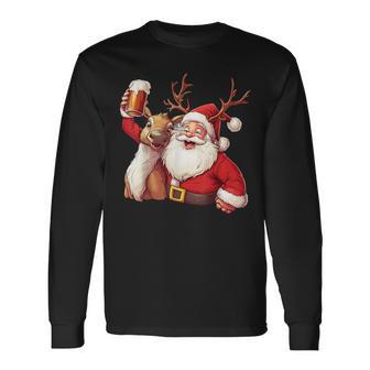 Christmas Tree Santa Reindeer Christmas Langarmshirts - Geschenkecke