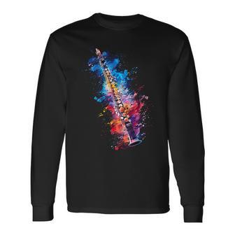 Clarinet Instrument On Colourful Painted Clarinet Langarmshirts - Geschenkecke