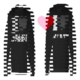 Cœur Rouge J'aime Julien T-shirt à manches longues - Cadeauxyz
