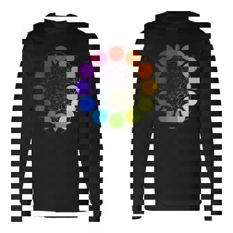 Color Wheel Palette Art Painting For Painter Artists Long Sleeve T-Shirt - Monsterry