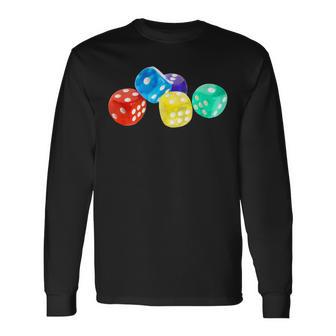 Colourful Dice In Five Different Colours Langarmshirts - Geschenkecke