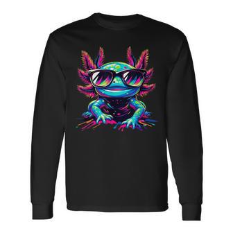 Cool Axolotl With Sunglasses Colourful Motif Axolotl Langarmshirts - Geschenkecke