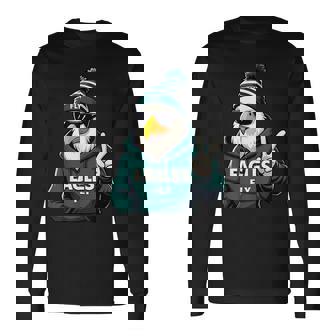 Cool Face Eagles With Sunglasses Vintage Eagles Flying Bird Long Sleeve T-Shirt - Monsterry
