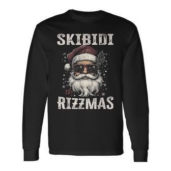 Cool Santa Claus With Sunglasses Skibidi Rizzmas Langarmshirts - Geschenkecke