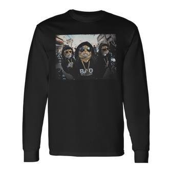 Coole Hip Hop Gangster Katzen Mit Sonnenbrille Katzenmotiv Langarmshirts - Geschenkecke