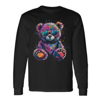 Cooler Bunter Bär Mit Sonnenbrille Langarmshirts - Geschenkecke