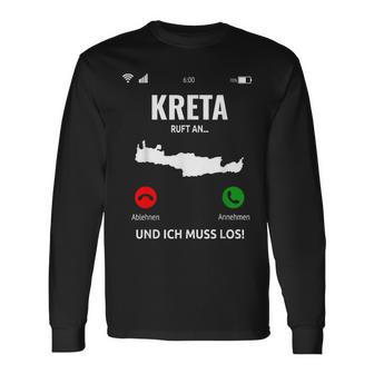 Crete Call An Greece Island Holiday Travel S Langarmshirts - Geschenkecke