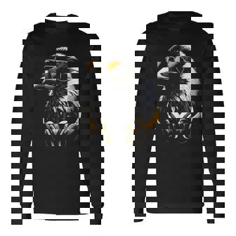 Cuervo Con Gafas De Sol Y Auriculares Dj Camiseta de manga larga - Regaloses