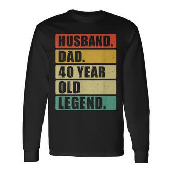 Cumpleaños 40 Marido Papá -Iejo Leyenda Camiseta de manga larga - Regaloses