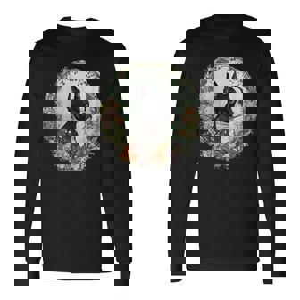 Cute Boston Terrier Dog On Boston Terrier Lover Long Sleeve T-Shirt - Seseable