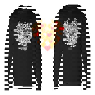 Cute Corgi Valentine Day Tee Heart Dog Lovers Long Sleeve T-Shirt - Monsterry