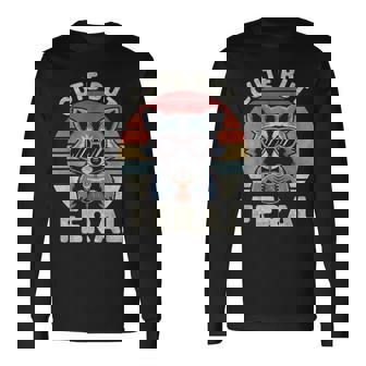 Cute But Feral Colorful Racoon Sunglasses Toddler Kids Long Sleeve T-Shirt - Monsterry