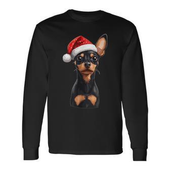 Cute Miniature Pinscher Dog Christmas Merry Xmas Graphic Langarmshirts - Geschenkecke