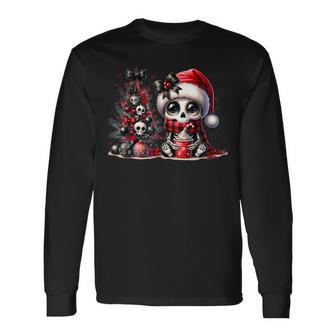 Cute Skeleton Skull Christmas Gothic Christmas Tree Langarmshirts - Geschenkecke