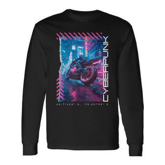 Cyberpunk Motorcycle Futuristic Tokyo Langarmshirts - Geschenkecke