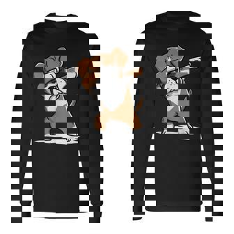 Dabbing Boxer Perro Dab Dance Divertido Regalo Para Perro Camiseta de manga larga - Regaloses