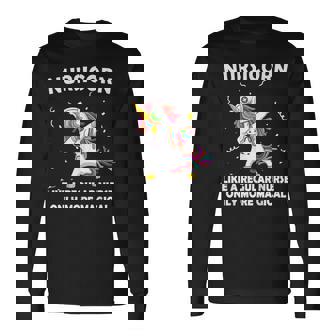Dabbing La Licorne Comme Une Infirmière Normale T-shirt à manches longues - Cadeauxyz