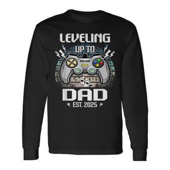 Dad Level Unlocked Est 2025 Leveling Up To Dad Langarmshirts - Geschenkecke