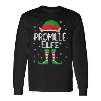 Damen Promille Elfe Kostüm Weihnachten Partnerlook Feiern Lustig Langarmshirts - Geschenkecke