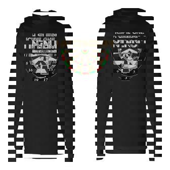 Dart Ich Spiele Gerne Untenrum Dartsheibe Retro Dart Langarmshirts - Geschenkecke