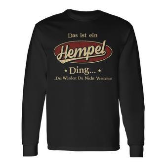 Das Ist Ein Hempel Ding Das Würdest Du Nicht Verstehen Hempel Name Langarmshirts - Geschenkecke