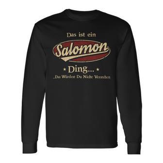 Das Ist Ein Salomon Ding Das Würdest Du Nicht Verstehen Salomon Name Langarmshirts - Geschenkecke