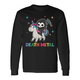 Death Metal Rock Music Death Riding Unicorn Unicorns Langarmshirts - Geschenkecke