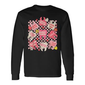 Dental Valentine's Day Cute Th Hugging Heart Dentist Long Sleeve T-Shirt - Thegiftio UK