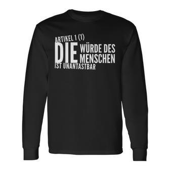 Die Würde Des Menschen Ist Unantastbar Gegen Rechts Langarmshirts - Geschenkecke