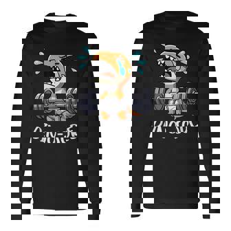 Dino Sore Gym Lifting Weights Fitness Workout Dino Saur Gym Long Sleeve T-Shirt - Thegiftio